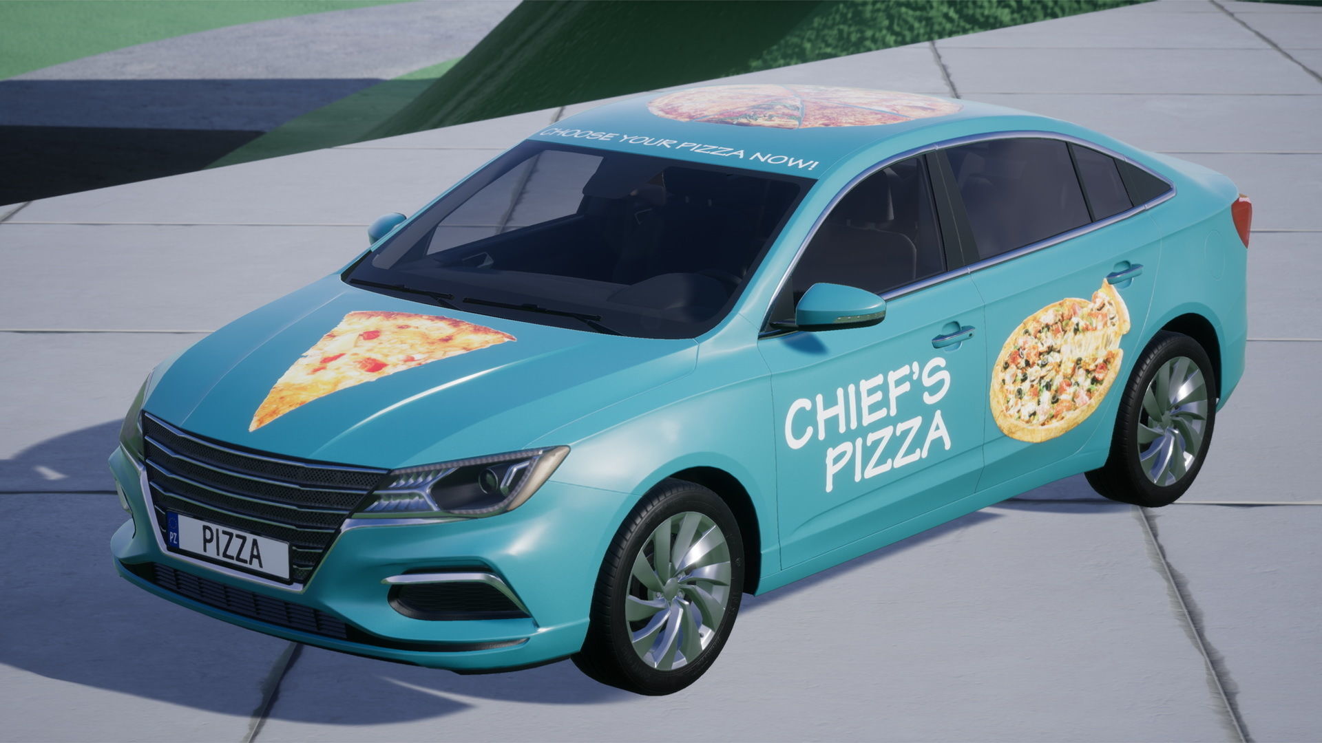 Sedan Car Low-poly 3D model_15