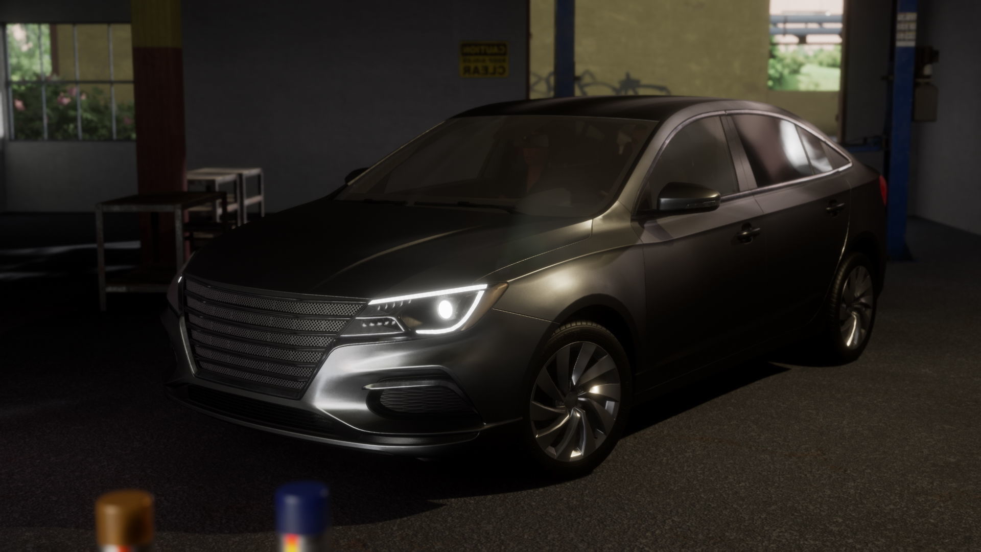 Sedan Car Low-poly 3D model_10