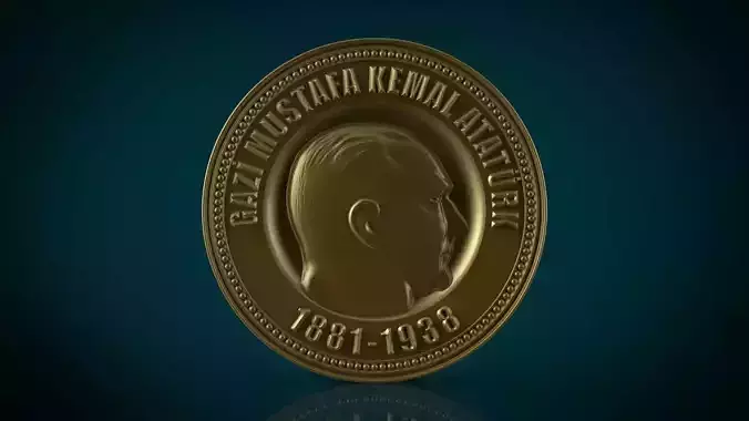 Gazi Mustafa Kemal Ataturk Medal 3D print model