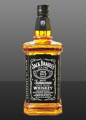 Jack Daniels Bottle  Low-poly 3D model