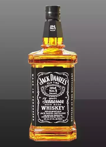 Jack Daniels Bottle  Low-poly 3D model