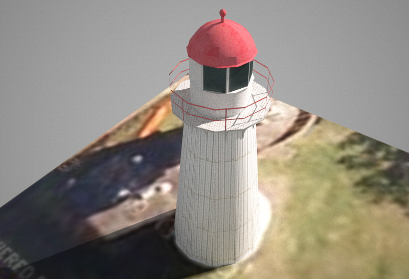 The Old Caloundra Lighthouse Low poly 3D model_2