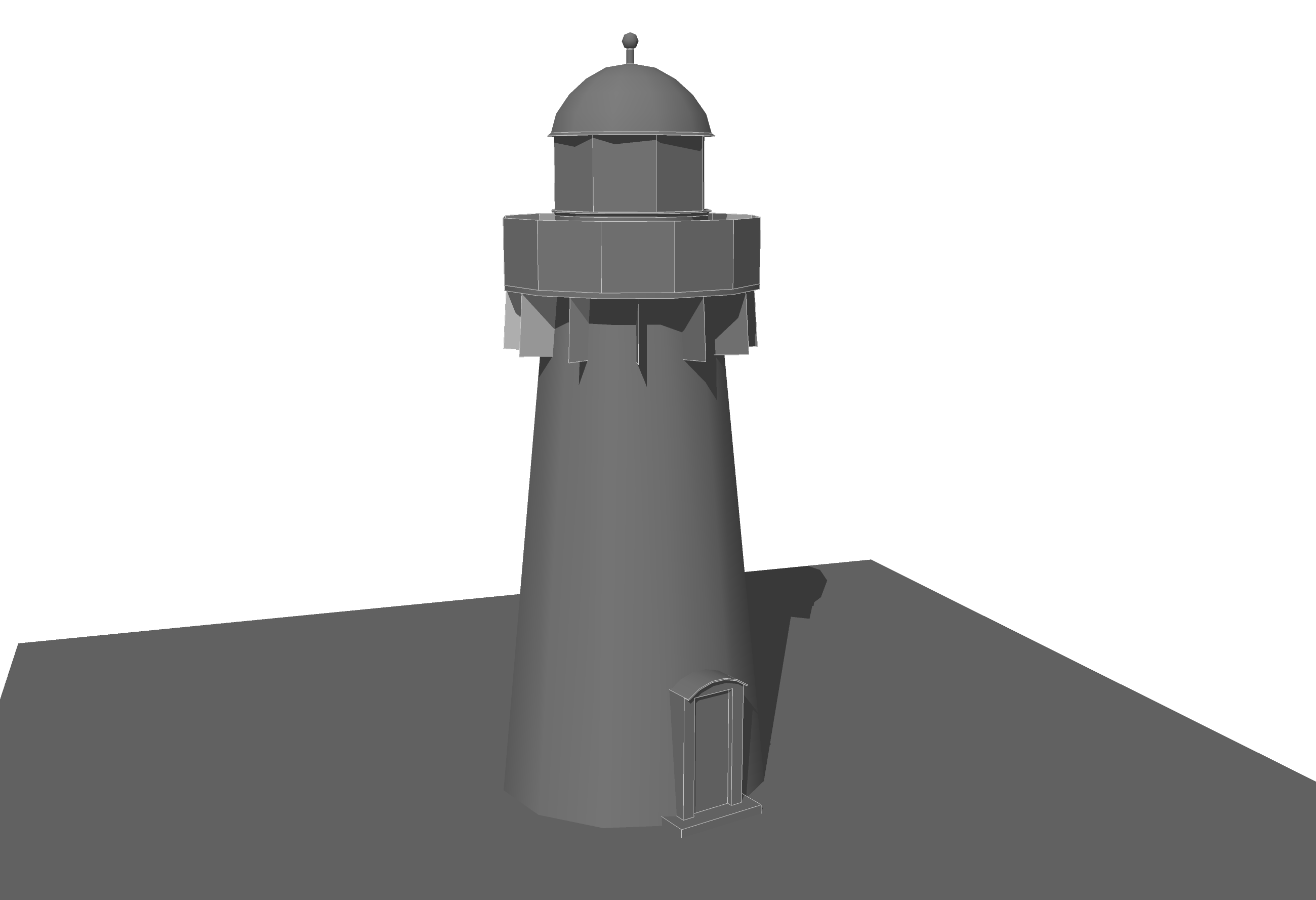 The Old Caloundra Lighthouse Low poly 3D model_4