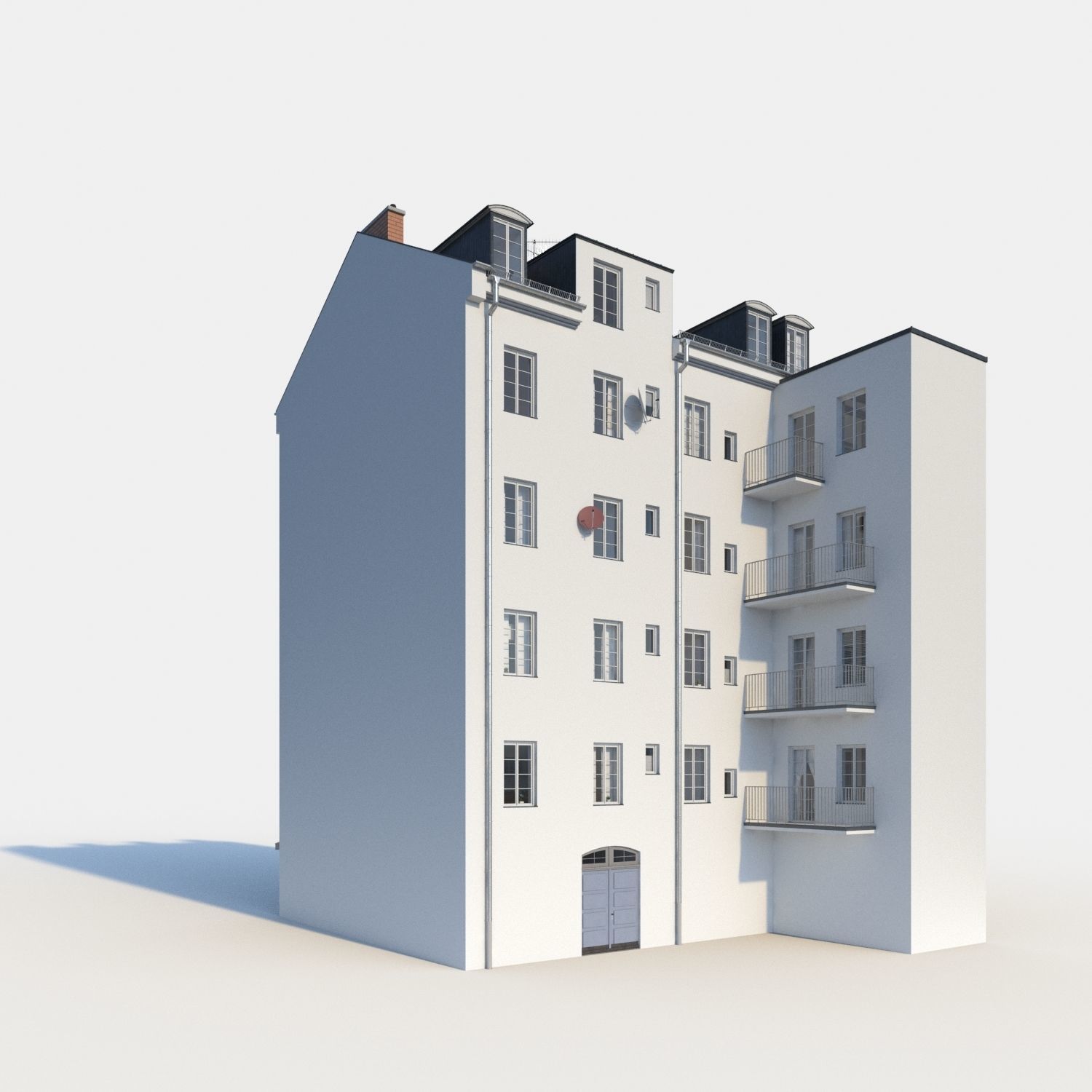 Residential City Building - Row - 08 - Kiosk 3D model_1