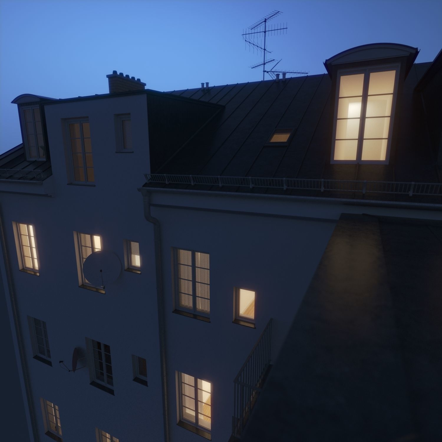 Residential City Building - Row - 08 - Kiosk 3D model_10