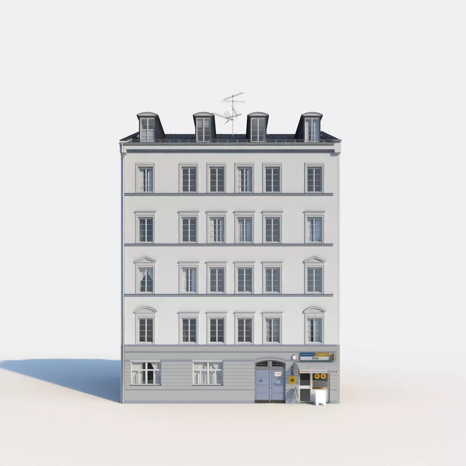 Residential City Building - Row - 08 - Kiosk 3D model_0