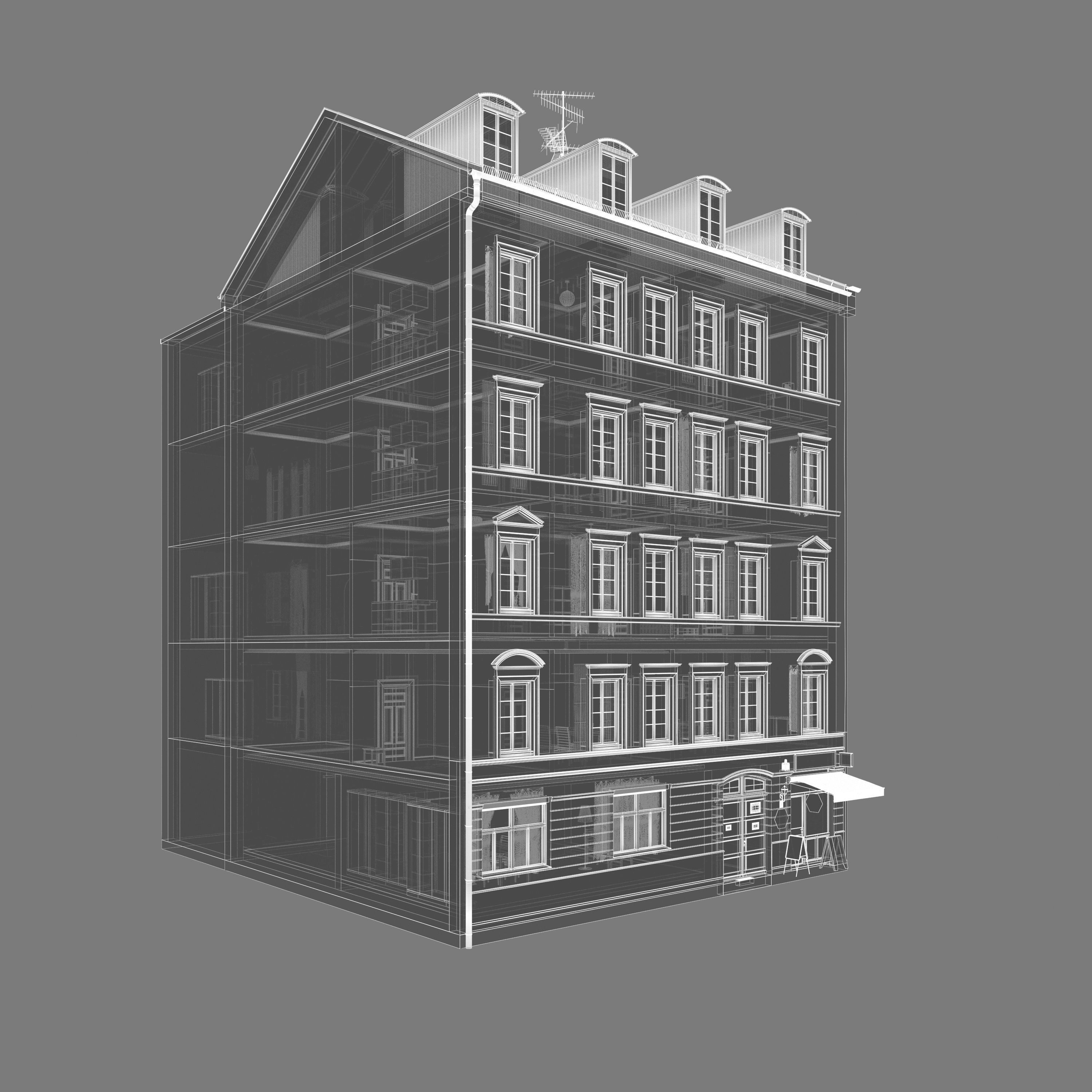 Residential City Building - Row - 08 - Kiosk 3D model_4