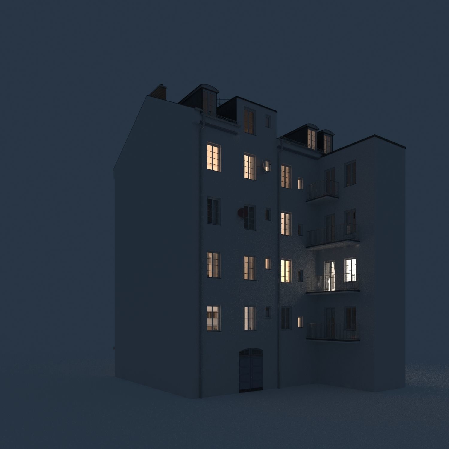 Residential City Building - Row - 08 - Kiosk 3D model_3