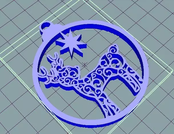 Deer Christmas ornament  3D print model_0