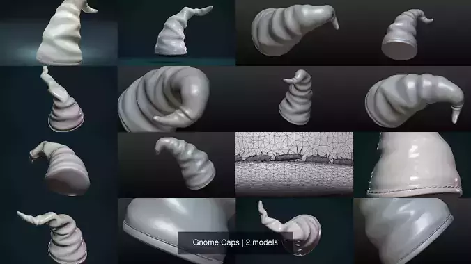 Gnome Caps 3D Model Collection