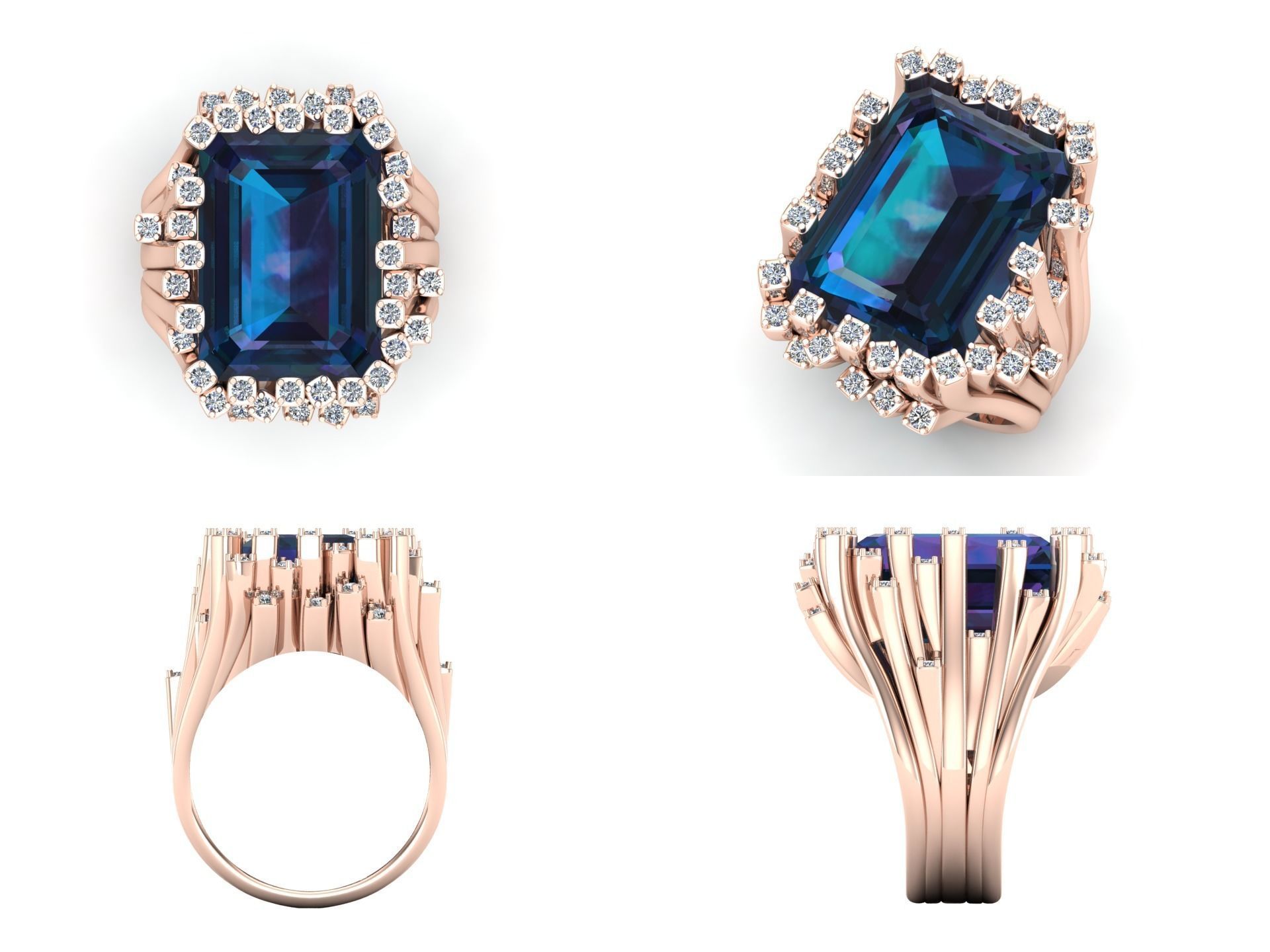 op - 4 topaz and diamond ring 3D print model_3