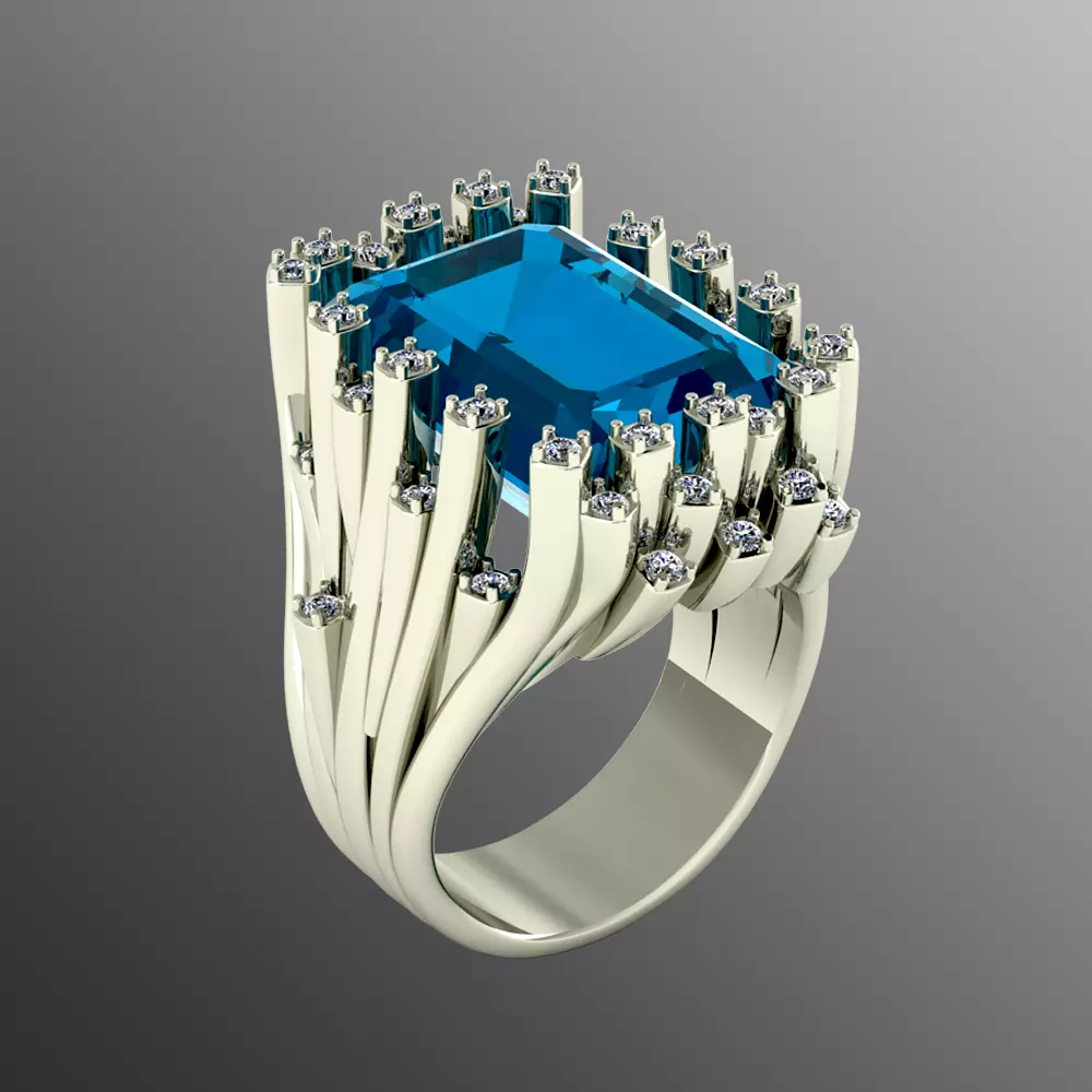 op - 4 topaz and diamond ring 3D print model_0