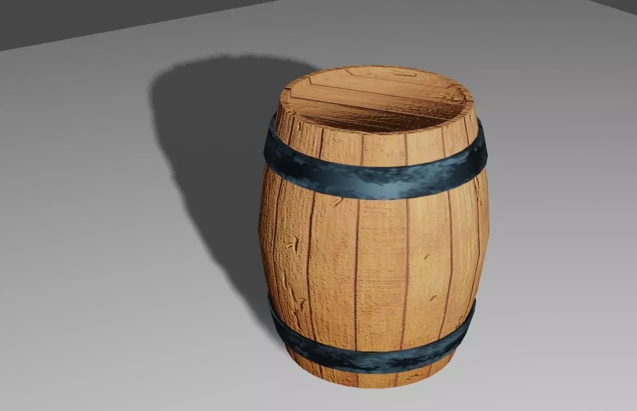 Barrel High poly - Unreal Engine - Barril Low-poly 3D model_0