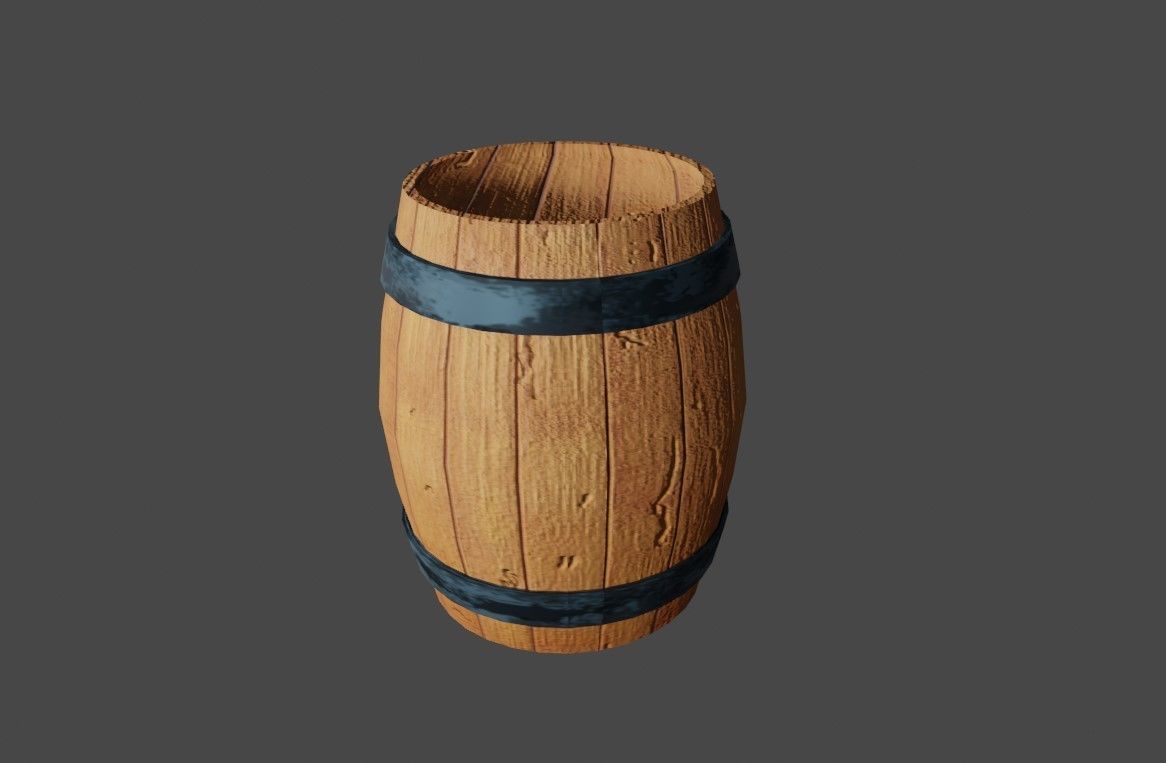 Barrel High poly - Unreal Engine - Barril Low-poly 3D model_2