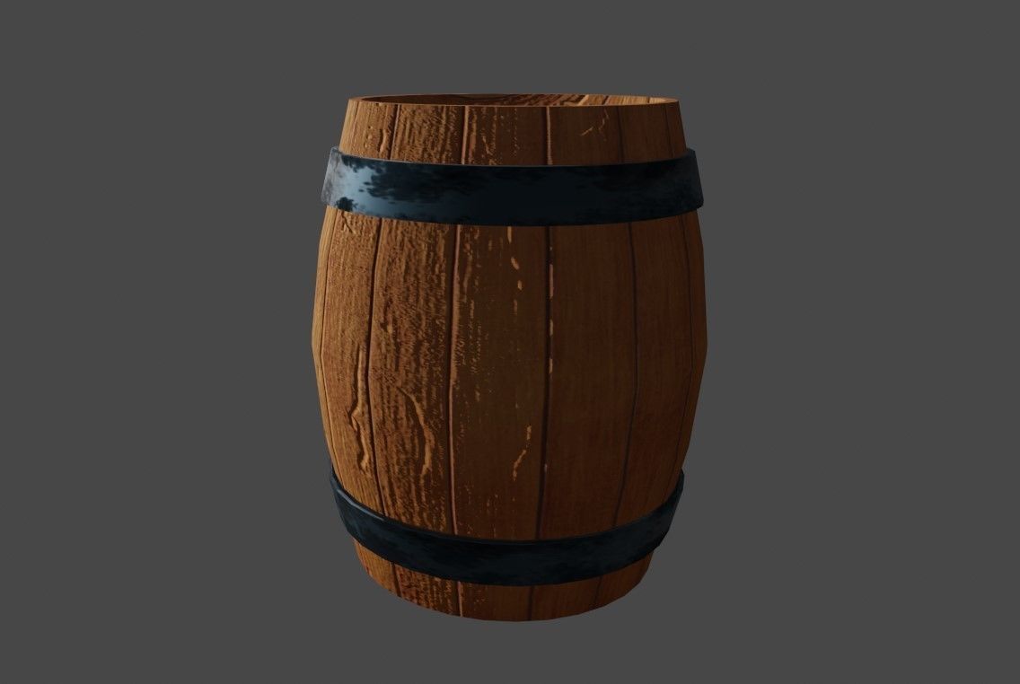 Barrel High poly - Unreal Engine - Barril Low-poly 3D model_4