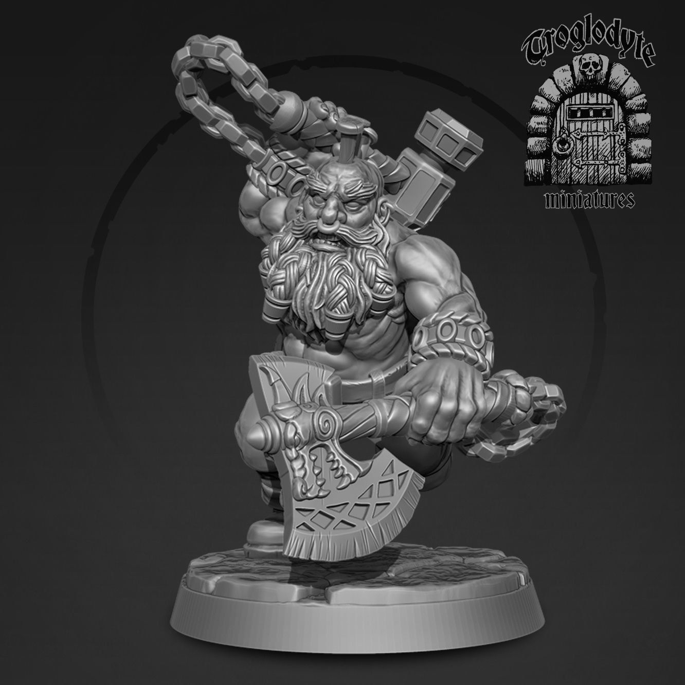 Dwarf berserker goblin bane 3D print model_2