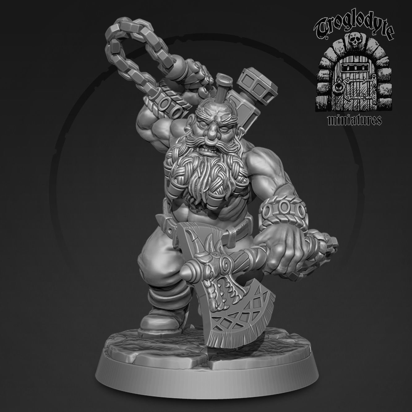 Dwarf berserker goblin bane 3D print model_1