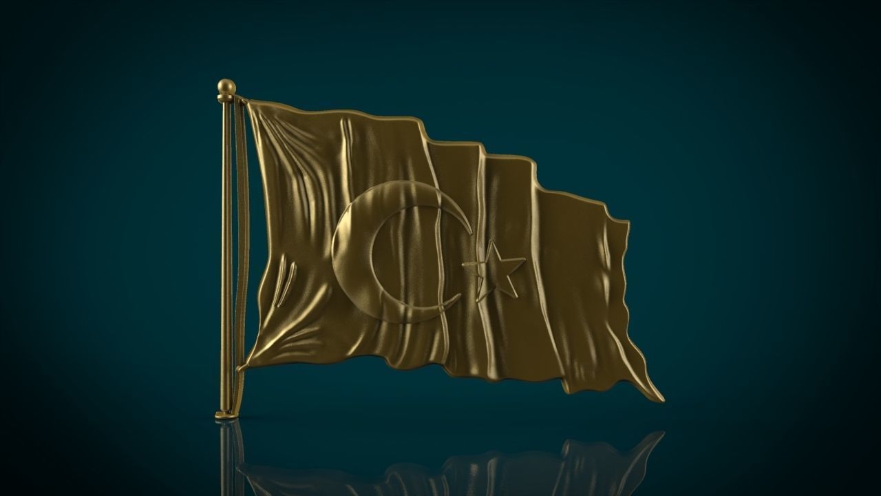 Turkish Flag 3D Model STL 3D print model_3