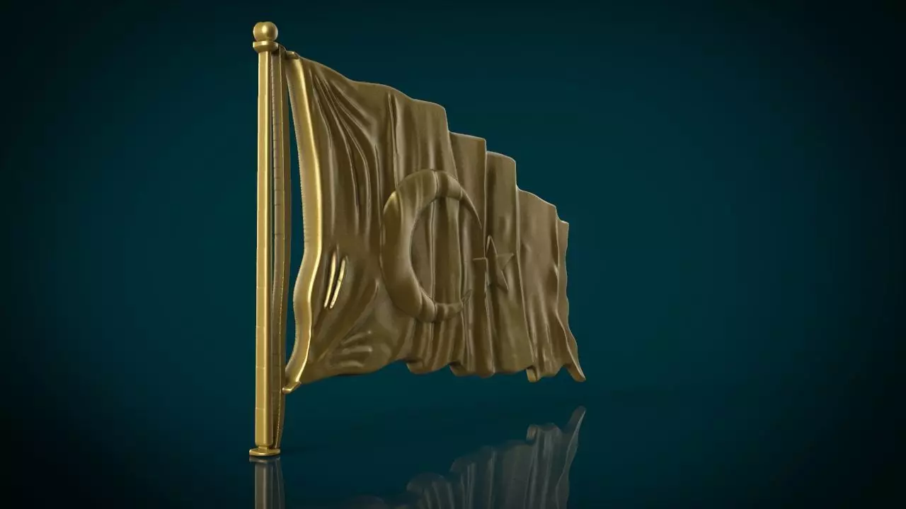 Turkish Flag 3D Model STL 3D print model_2