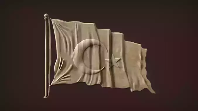 Turkish Flag 3D Model STL