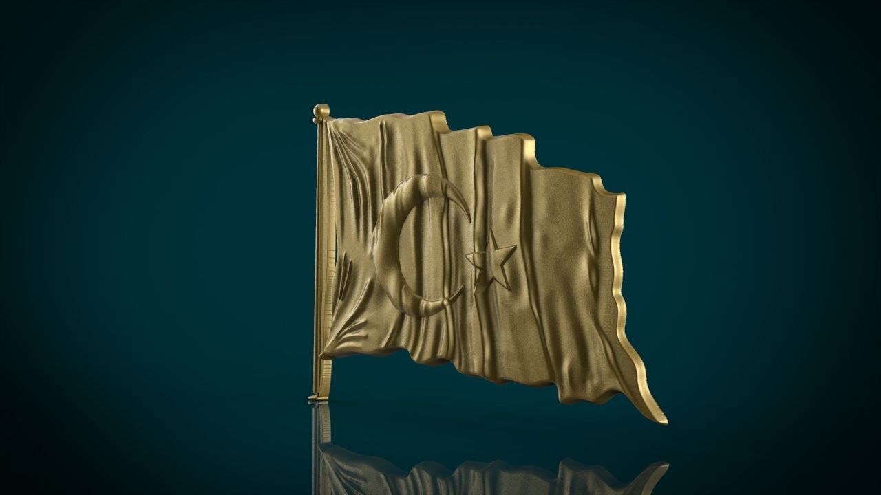 Turkish Flag 3D Model STL 3D print model_4