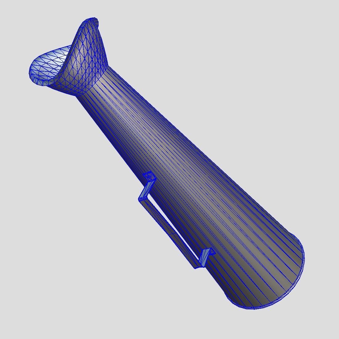 Megaphone gold vase Low-poly 3D model_10