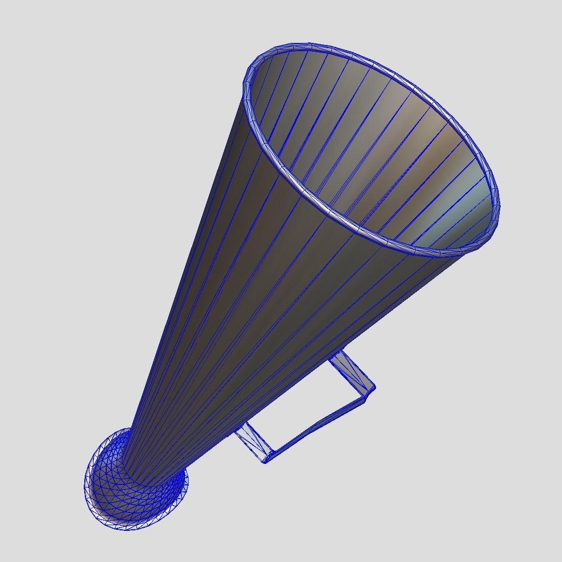 Megaphone gold vase Low-poly 3D model_12