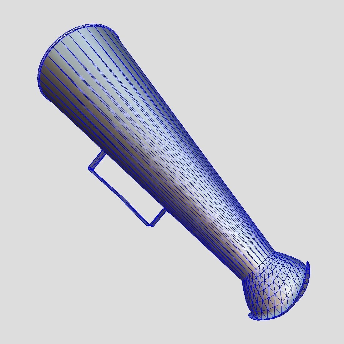 Megaphone gold vase Low-poly 3D model_3