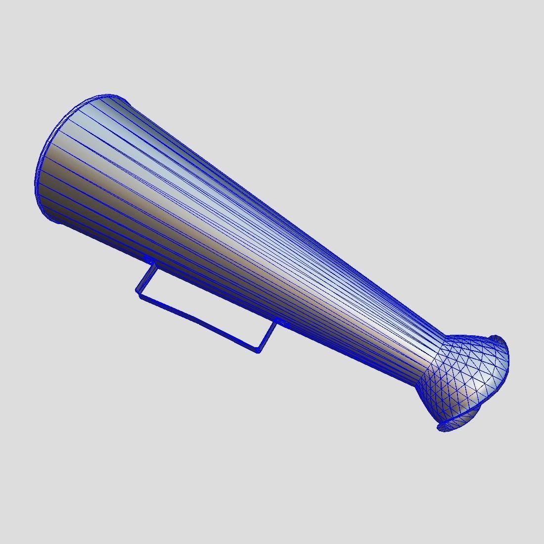 Megaphone gold vase Low-poly 3D model_1