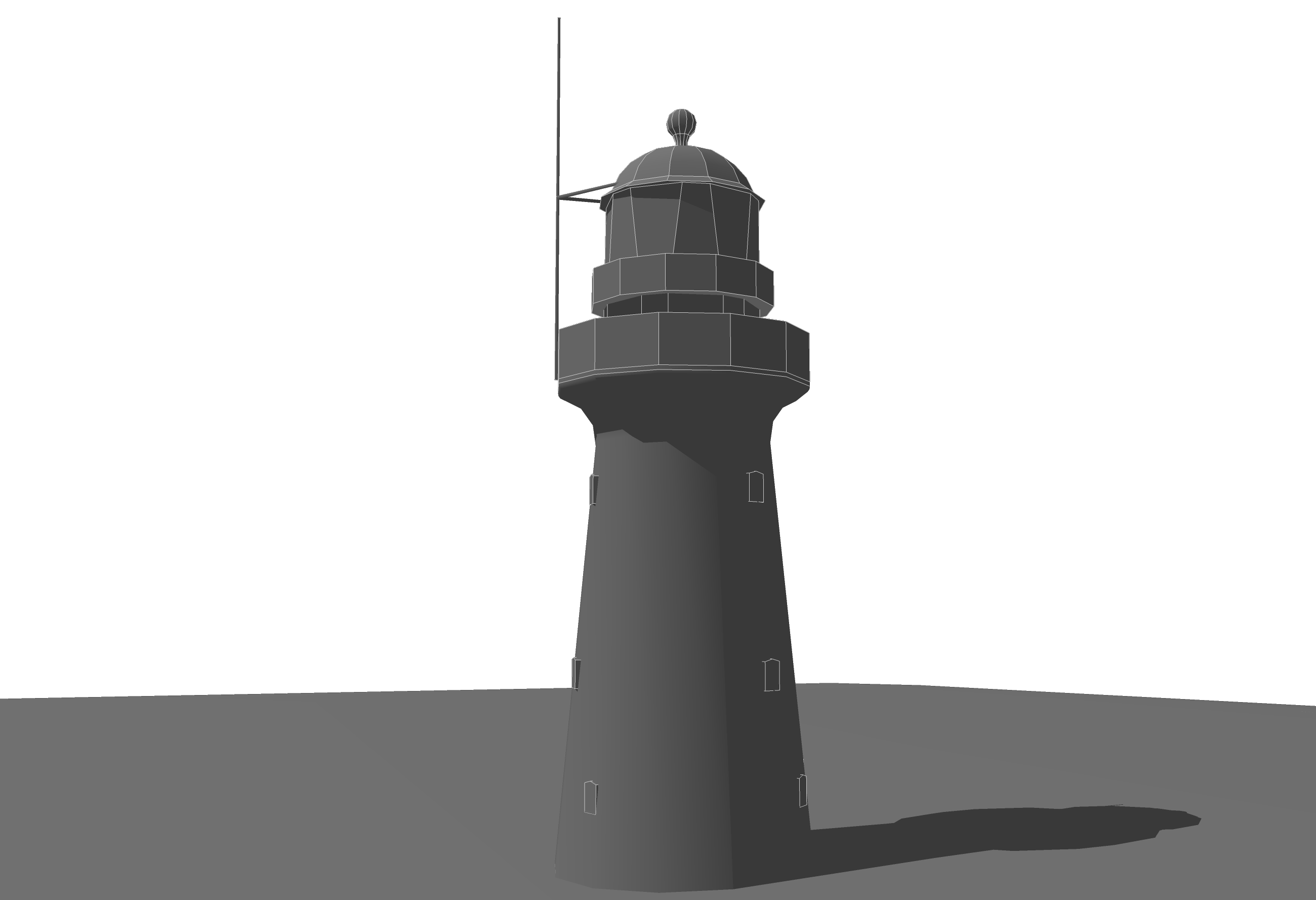 Bustard Head Lighthouse Low-poly 3D model_4
