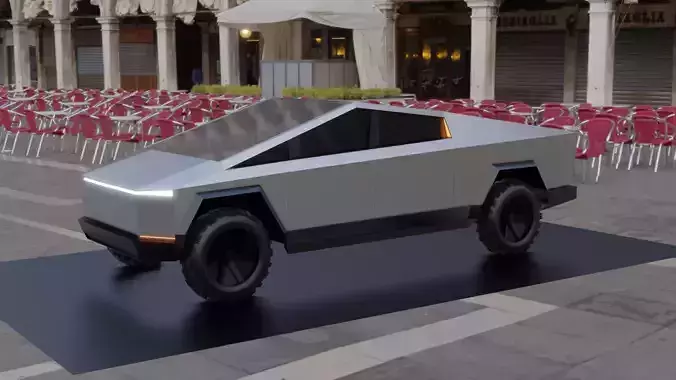Tesla Cybertruck  Low-poly 3D model