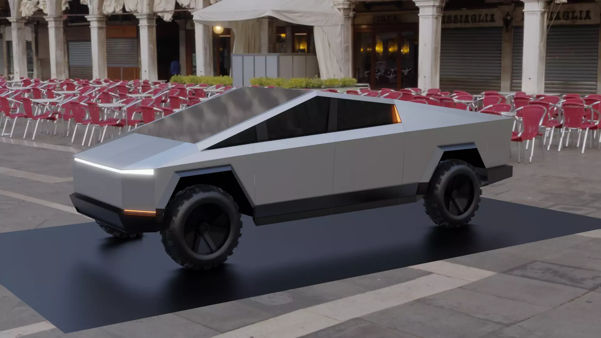 Tesla Cybertruck Low-poly 3D model_0