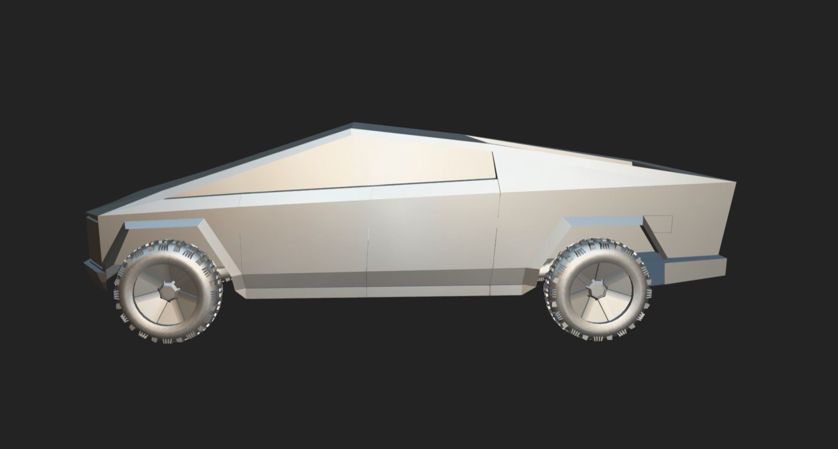 Tesla Cybertruck Low-poly 3D model_7