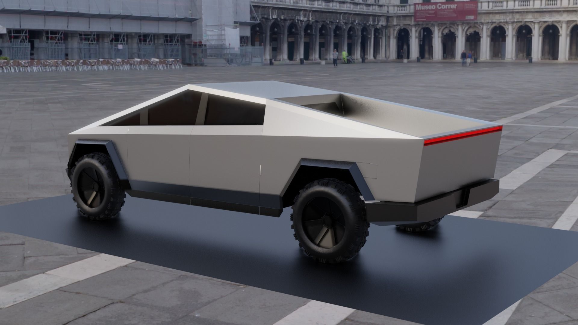 Tesla Cybertruck Low-poly 3D model_4