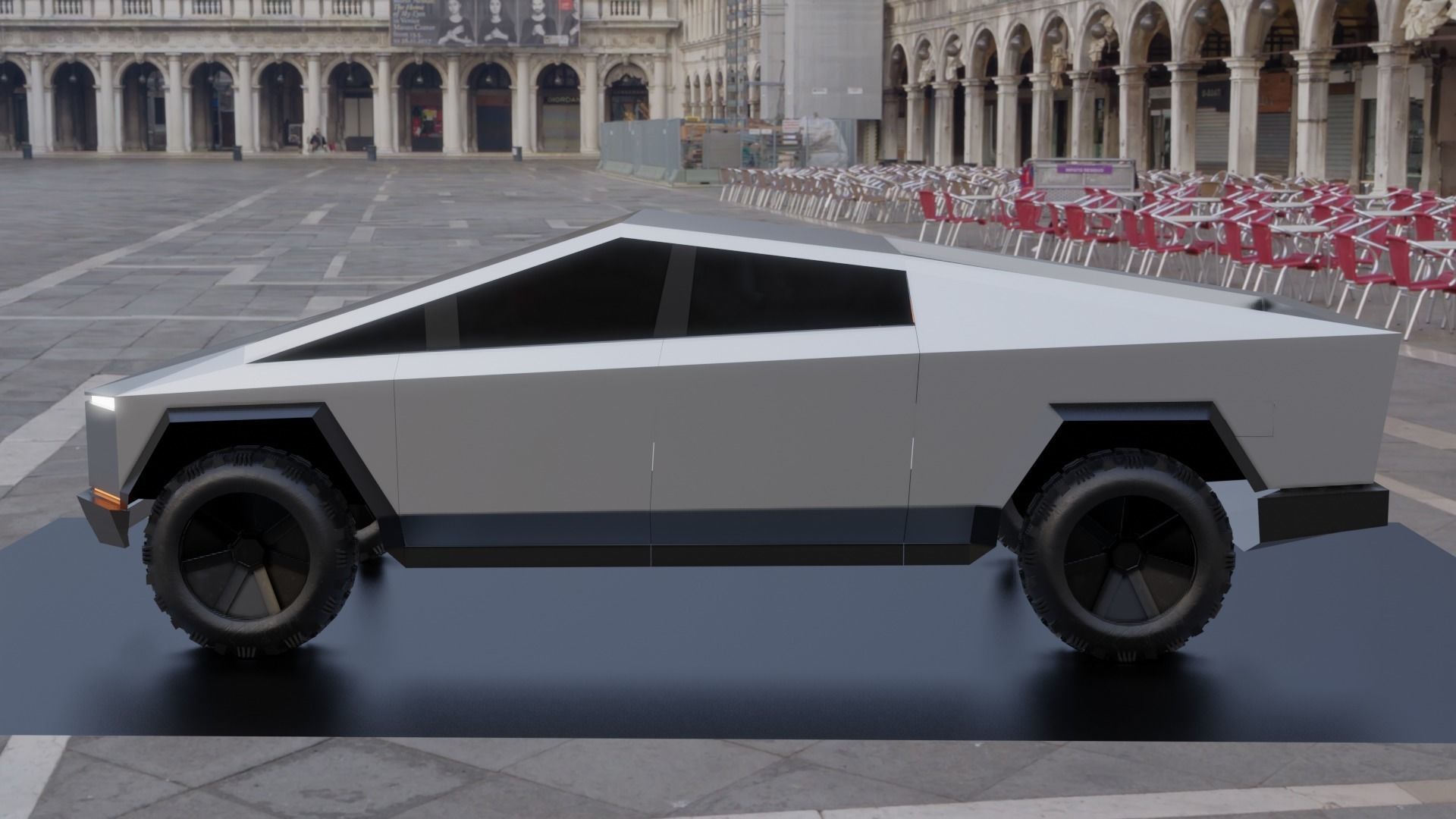 Tesla Cybertruck Low-poly 3D model_3