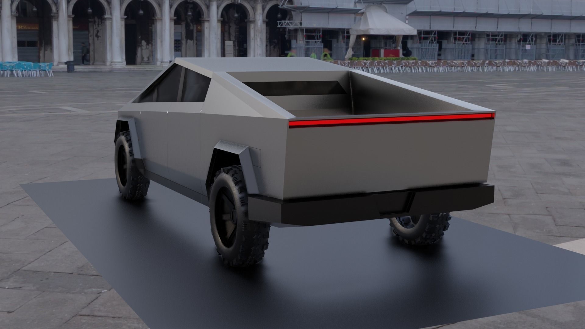 Tesla Cybertruck Low-poly 3D model_5