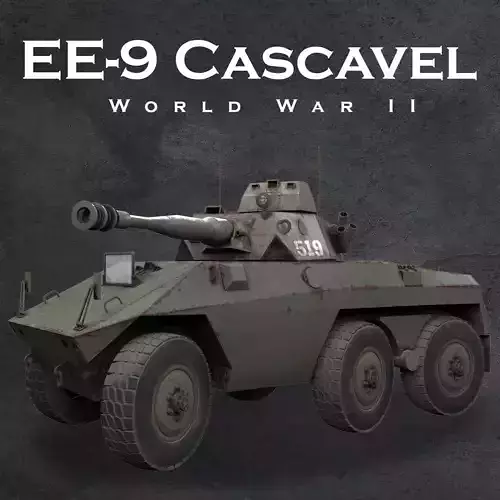 EE-9 Cascavel ver 2 Free low-poly 3D model