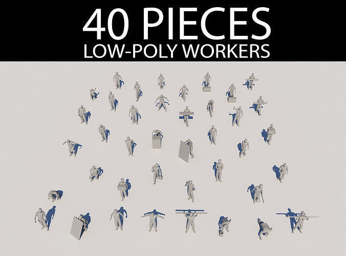 Low-poly Workers Pack Low-poly 3D model