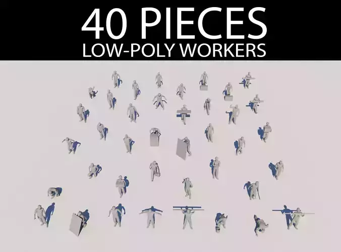 Low-poly Workers Pack Low-poly 3D model