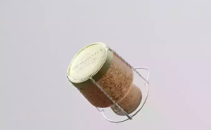 champagne bottle cork with pbr textures