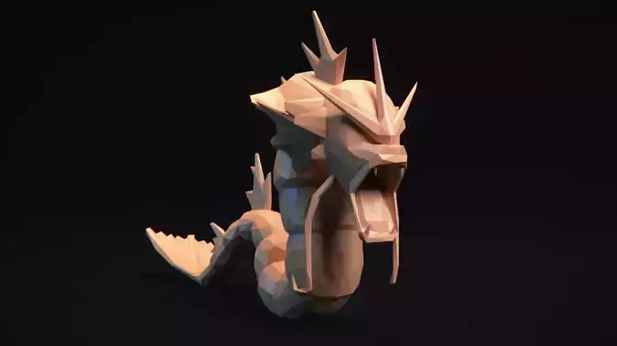 Gyarados - Stylized Pokemon LowPoly Art -  3D print model