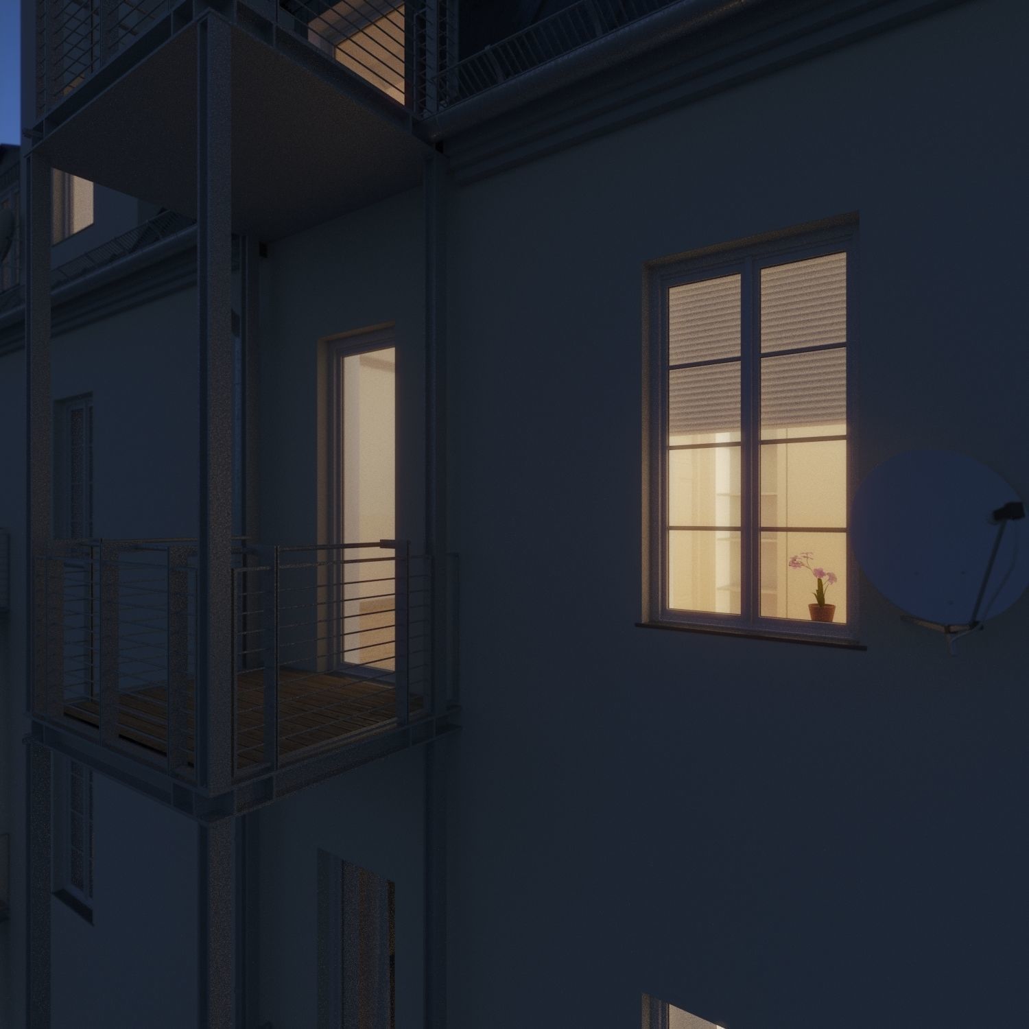 Residential City Building - Row - 07 - Shopfront 3D model_9