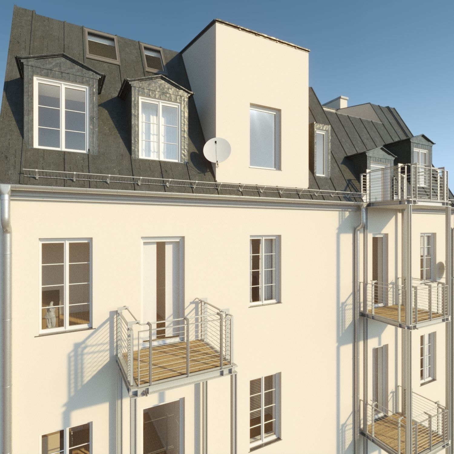 Residential City Building - Row - 07 - Shopfront 3D model_5