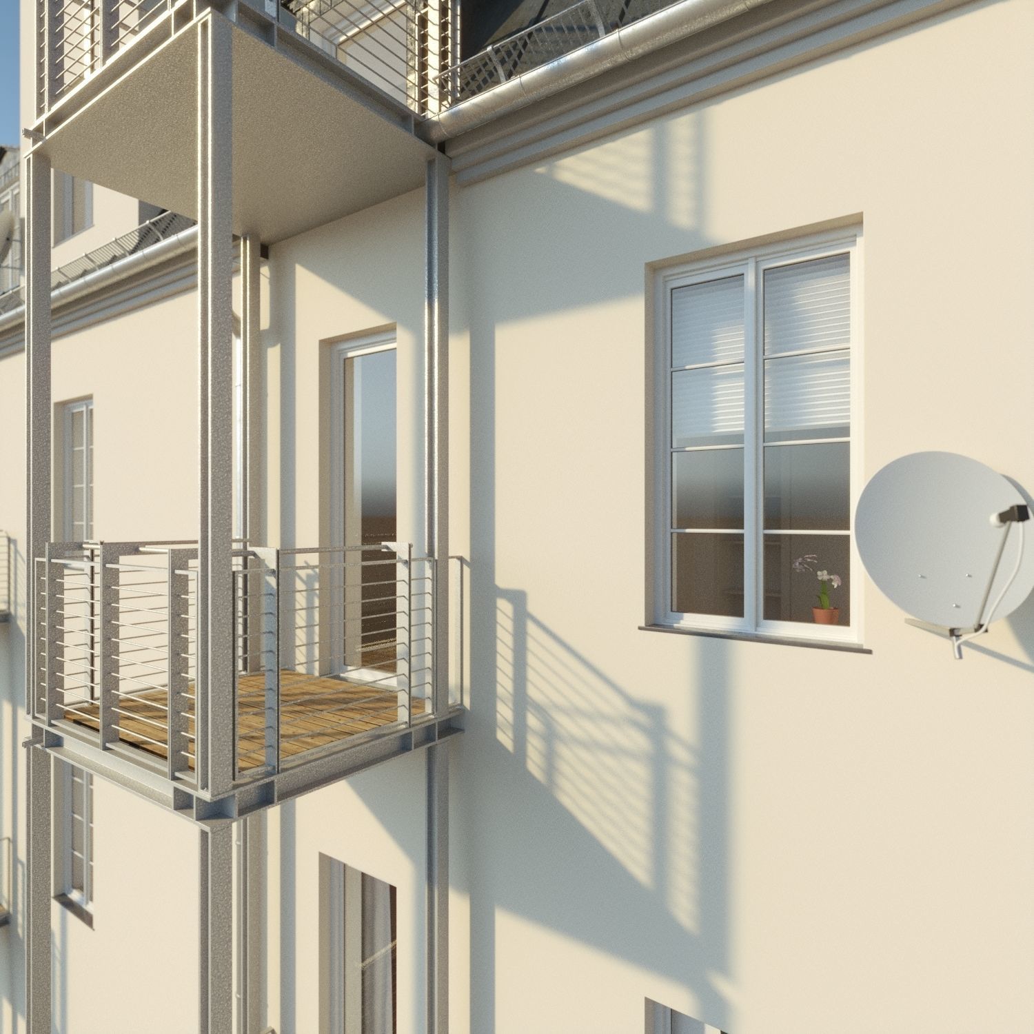 Residential City Building - Row - 07 - Shopfront 3D model_7