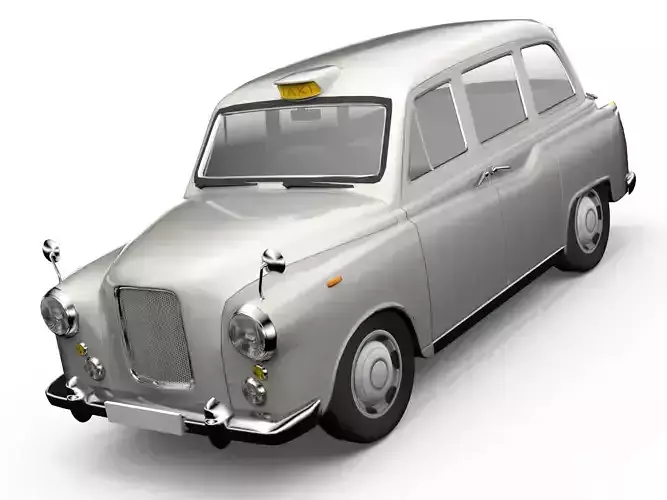 London Cab Austin Morris FX4 Taxi with interior low poly