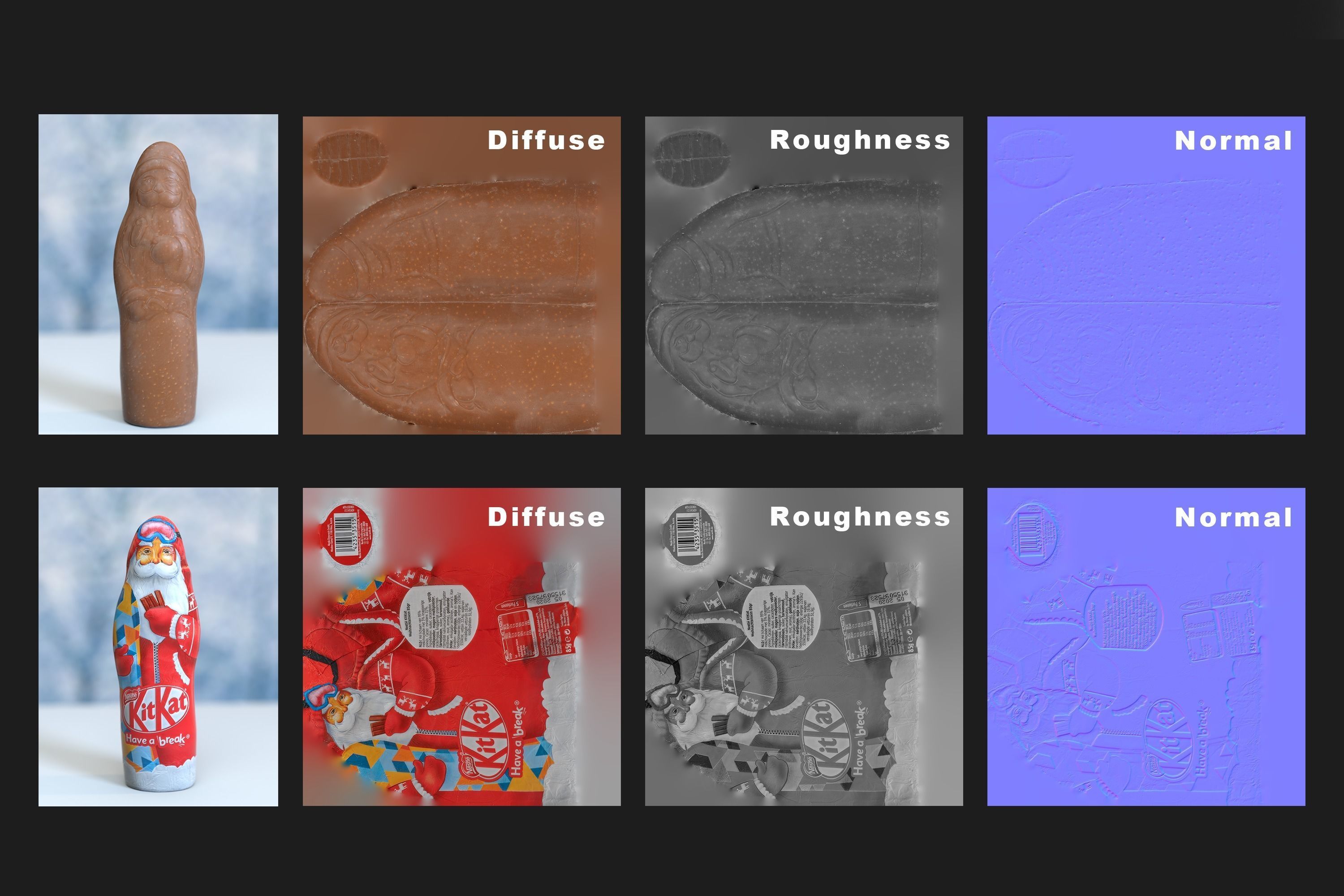 Chocolate Santa Christmas Model Photoscan Low-poly 3D model_15