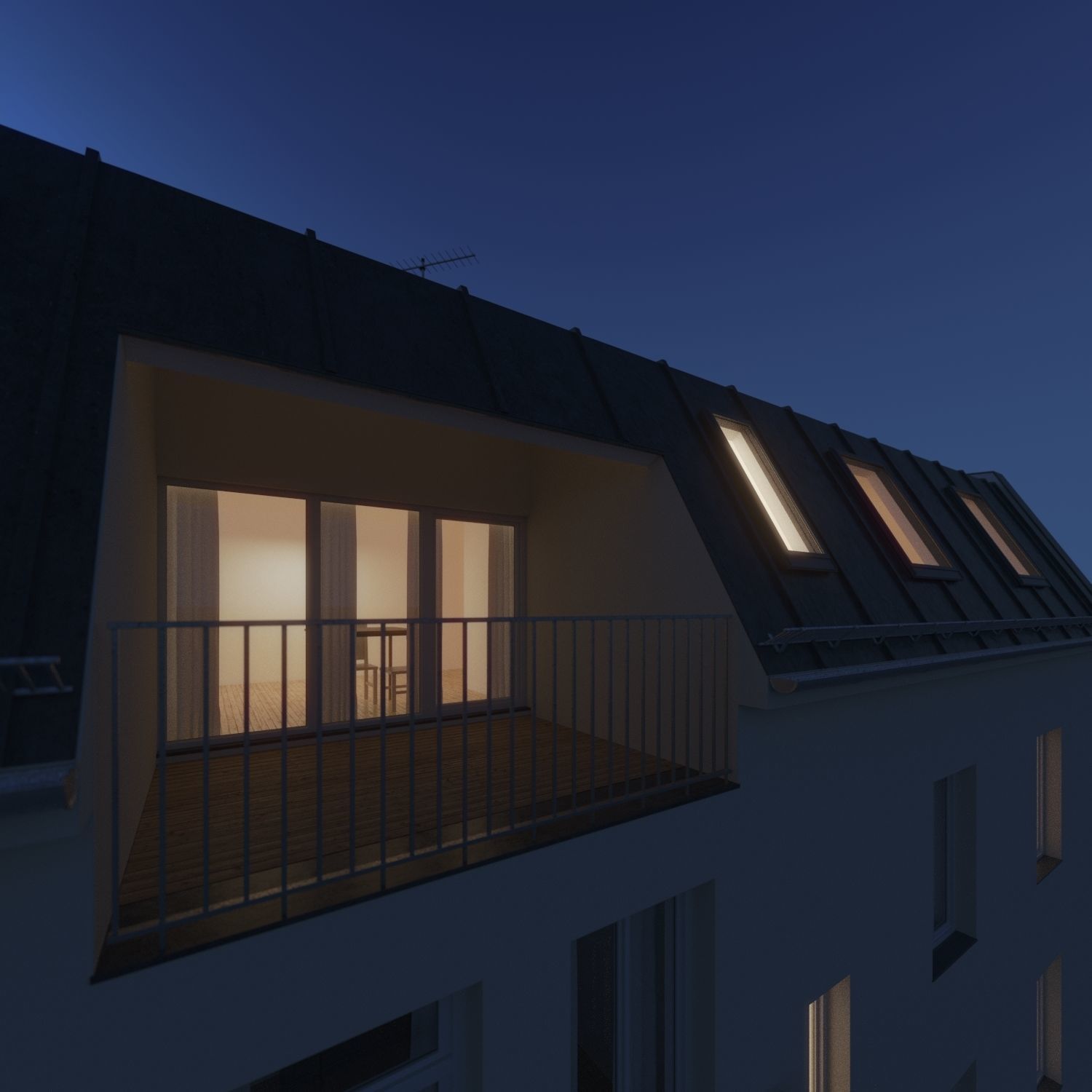 Residential City Building - Row - 10 - Storefront and Stucco 3D model_10