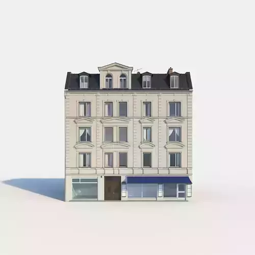 Residential City Building - Row - 10 - Storefront and Stucco