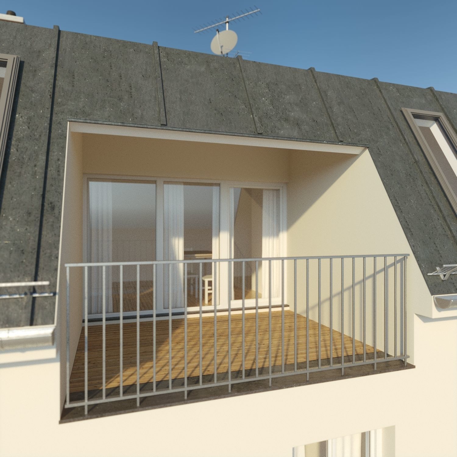 Residential City Building - Row - 10 - Storefront and Stucco 3D model_6