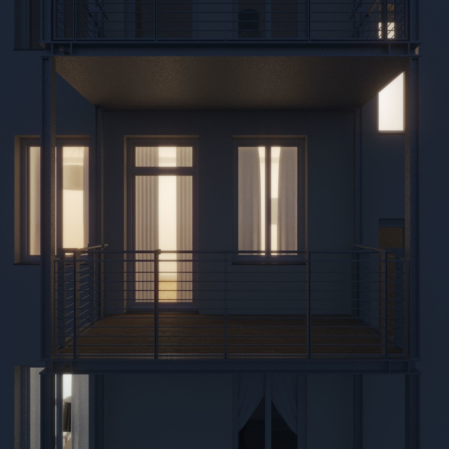 Residential City Building - Row - 10 - Storefront and Stucco 3D model_12